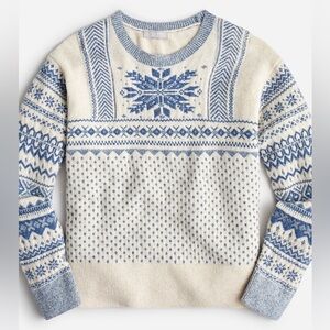 J. Crew Fair Isle snowflake crewneck sweater